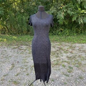 Vintage 90s ultimate blues, black and sparkly dress with slit size medium